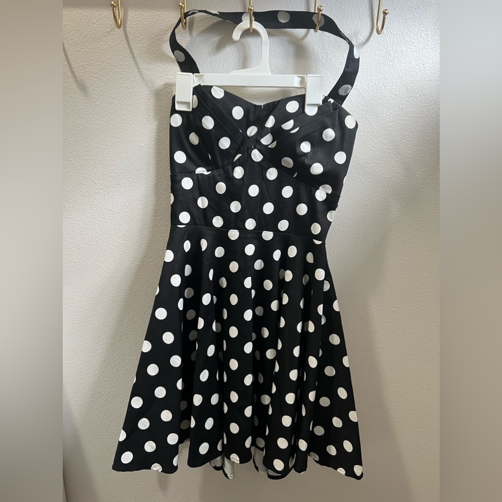 Mod Cloth Ixia Polka Dot Halter Fit & Flare Mini Dress
Black White Pinup Retro
